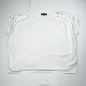 Eloquii Ruched Tee White 
